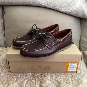 New Timberland 2-Eye Classic Boat Shoe 9.5 Brown Leather